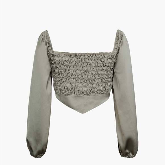 Micas Elegant Olive Green Women's Top - Picture 2 of 7